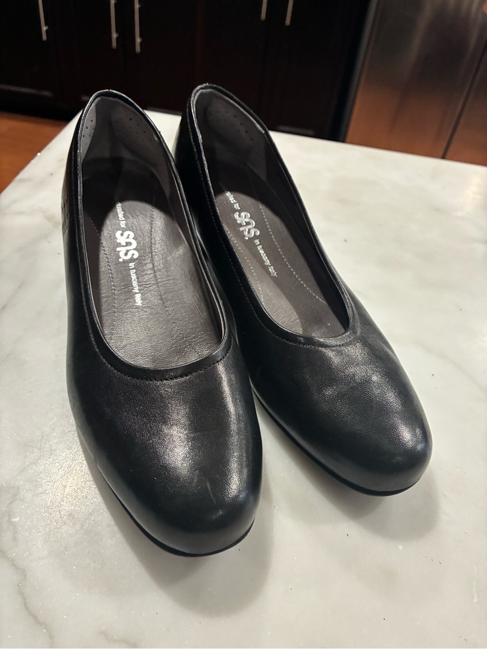 SAS® Handcrafted in Tuscany, Italy Leather Slip-On Pumps, BLACK, US 6 1/2M